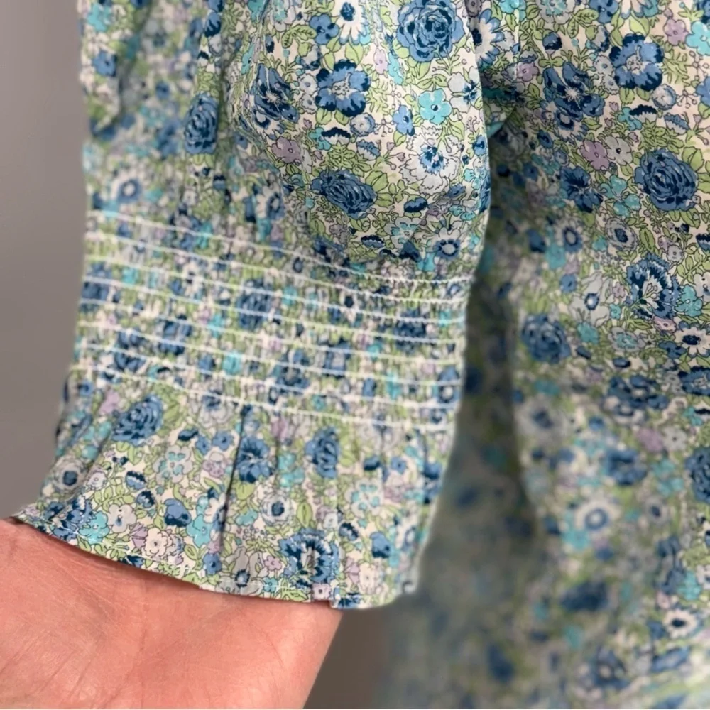 J Crew Liberty Fabric Amelie Floral Puff sleeve Top XS Cottagecore Prairie